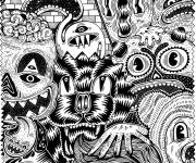 Coloriage et dessins gratuit Halloween adulte effrayant  à imprimer