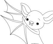Coloriage B&eacute;b&eacute; Chauve-Souris c&eacute;l&egrave;brent le Halloween