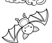 Coloriage B&eacute;b&eacute; chauve-souris facile maternelle