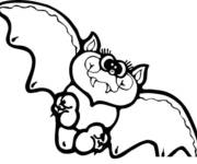 Coloriage B&eacute;b&eacute; Chauve-Souris pour Halloween PS