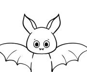 Coloriage et dessins gratuit B&eacute;b&eacute; chauve-souris simplifi&eacute;e à imprimer