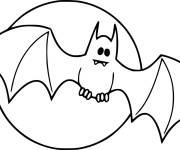 Coloriage C'est la nuit de Halloween et c'est le temps des Chauves-Souris