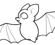 Coloriage Chauve-Souris adorable joyeux pour le Halloween