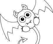 Coloriage Chauve-Souris adorable pour la f&ecirc;te du 31 octobre