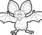 Coloriage Chauve-souris avec des grandes oreilles