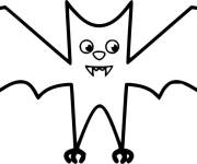 Coloriage Chauve-Souris avec des gros ailes