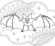 Coloriage Chauve-souris avec des regards terrifiantes