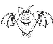 Coloriage Chauve-souris avec une grosse t&ecirc;te