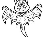 Coloriage chauve-souris bizarre pour Halloween
