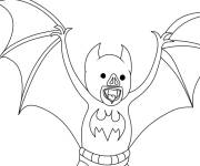Coloriage Chauve-Souris de Batman pour Halloween