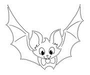 Coloriage chauve-souris de Halloween &agrave; d&eacute;couper