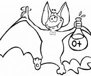 Coloriage Chauve-Souris de Halloween avec la potion magique