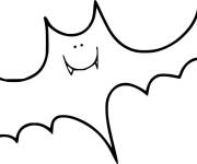 Coloriage Chauve-Souris de Halloween en maternelle