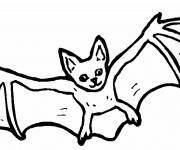Coloriage Chauve-Souris de Halloween en noir et blanc