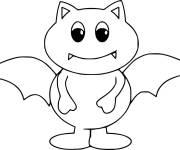 Coloriage Chauve-Souris debout de cartoon