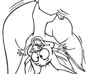 Coloriage et dessins gratuit Chauve-Souris dr&ocirc;le &agrave; l'envers pour la f&ecirc;te à imprimer