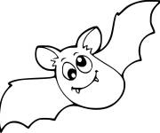 Coloriage Chauve-Souris dr&ocirc;le pour Halloween