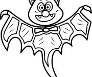 Coloriage Chauve-Souris effrayant pour Halloween