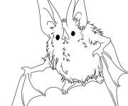 Coloriage Chauve-souris effrayante gratuit &agrave; colorier