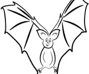 Coloriage et dessins gratuit Chauve-souris halloween logo à imprimer
