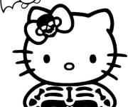 Coloriage Chauve-souris Hello Kitty d&rsquo;Halloween