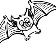 Coloriage Chauve-Souris ic&ocirc;ne de la f&ecirc;te de Halloween