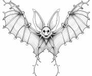 Coloriage Chauve-souris illustration magique