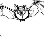 Coloriage chauve-souris m&eacute;chant en mod&egrave;le effrayant