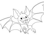 Coloriage Chauve-souris mignonne en riant