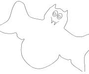Coloriage et dessins gratuit Chauve-Souris ou fant&ocirc;me pour Halloween à imprimer
