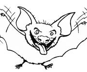 Coloriage Chauve-Souris qui sort sa longue
