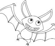 Coloriage Chauve-Souris qui vous fait rire pendant le Halloween
