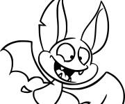 Coloriage Chauve-Souris rigolo de Halloween