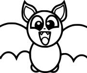 Coloriage Chauve-Souris rigolote Halloween