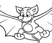 Coloriage Chauve-Souris saute de joie en Halloween