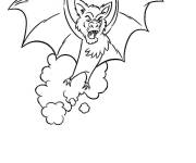 Coloriage Chauve-souris se pr&eacute;cipite pour Halloween