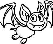 Coloriage Chauve-Souris symbole des vampires de Halloween