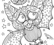 Coloriage Chauve-Souris zentangle pour Halloween