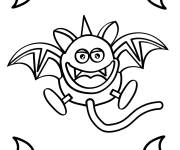 Coloriage Chauves-souris humoristique pour Halloween