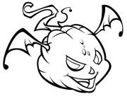 Coloriage et dessins gratuit Citrouille comme chauve-souris de Halloween à imprimer