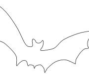 Coloriage et dessins gratuit Contour simple de Chauve-Souris à imprimer