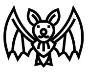 Coloriage Emoji Chauves-souris facile