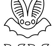 Coloriage Gratuit chauve-souris pour la f&ecirc;te