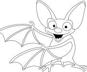 Coloriage Illustration chauve-souris d&rsquo;Halloween style cartoon