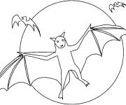Coloriage et dessins gratuit Illustration Chauves-Souris Halloween à imprimer