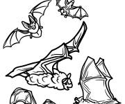 Coloriage Image de chauves-souris silhouette