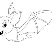 Coloriage La joie de la chauve-souris pendant le Halloween