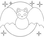 Coloriage Mod&egrave;le chauve-souris &agrave; d&eacute;couper