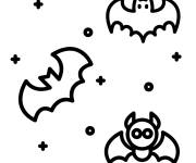 Coloriage Plusieurs chauves-souris en emoji