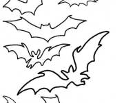 Coloriage Plusieurs chauves-souris en silhouette